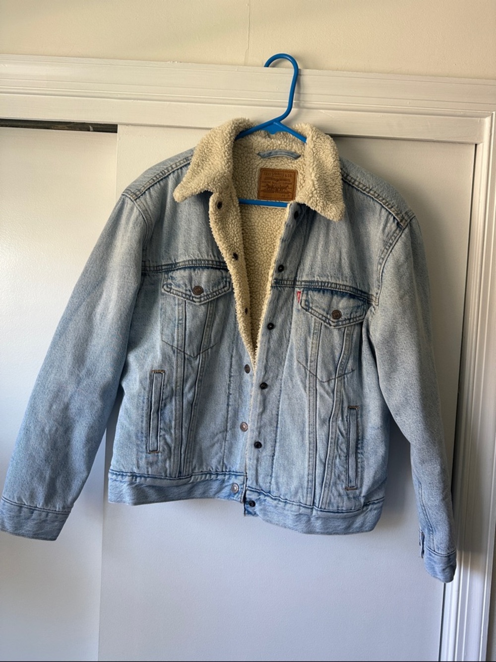 Levi's Light Blue Denim Sherpa Jacket
